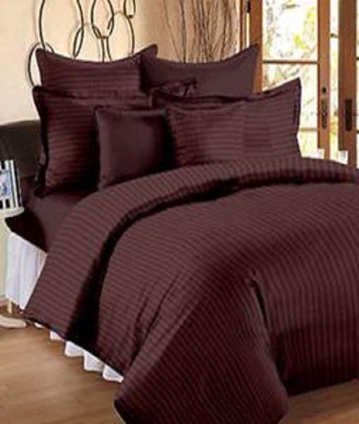 Plain Cotton Satin Stripe Bedsheets